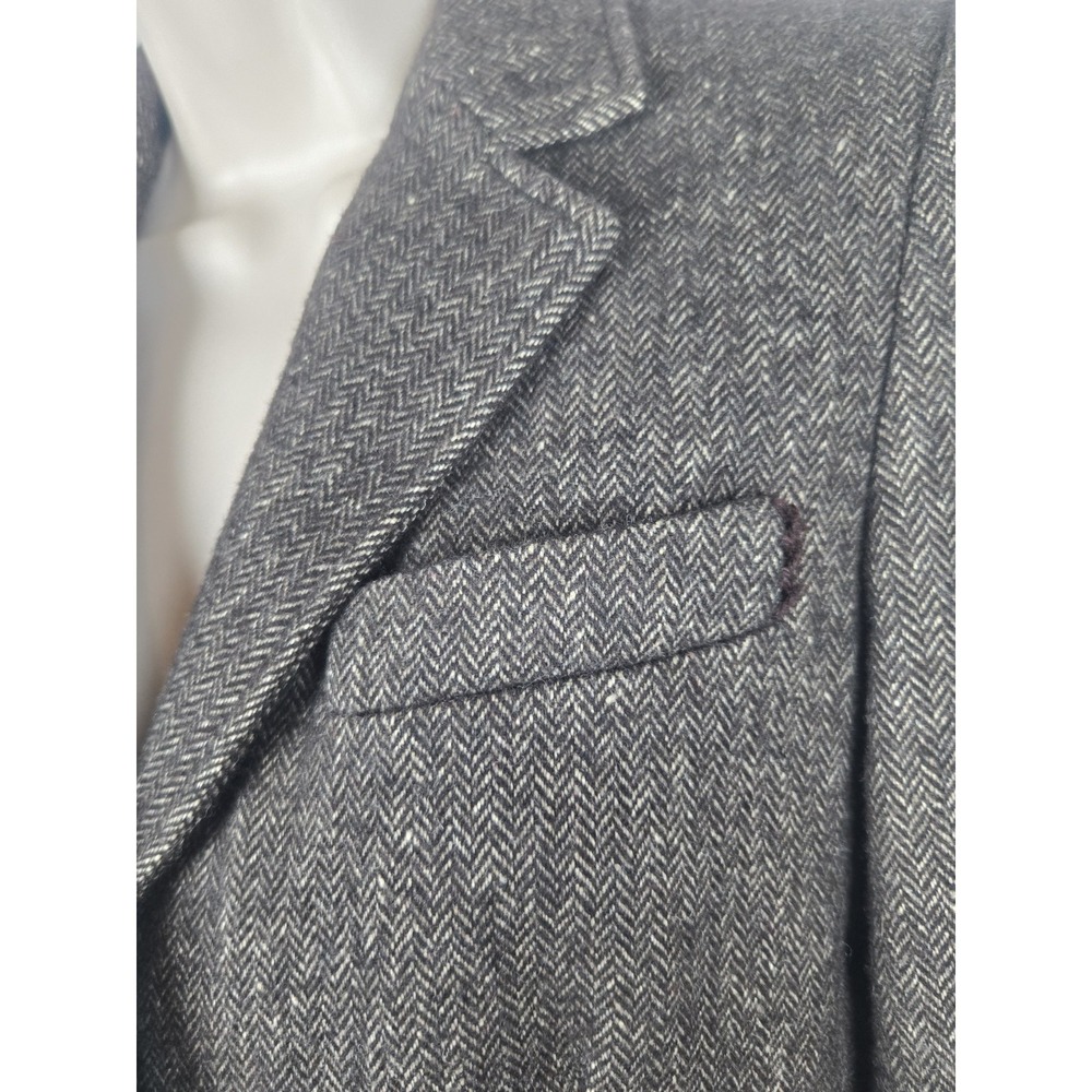 Banana Republic Safari & Travel Co Tweed Blazer 4 Herringbone Elbow Patch Wool - Picture 7 of 10